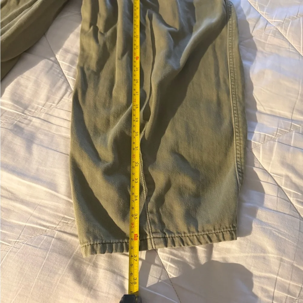 Olive Green Free People Denim We The Free  Cinched Cargo Jeans Women’s Medium - Picture 9 of 13